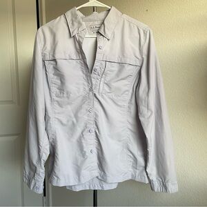 LL Bean Light Purple Fishing Button-Up Vented Shirt